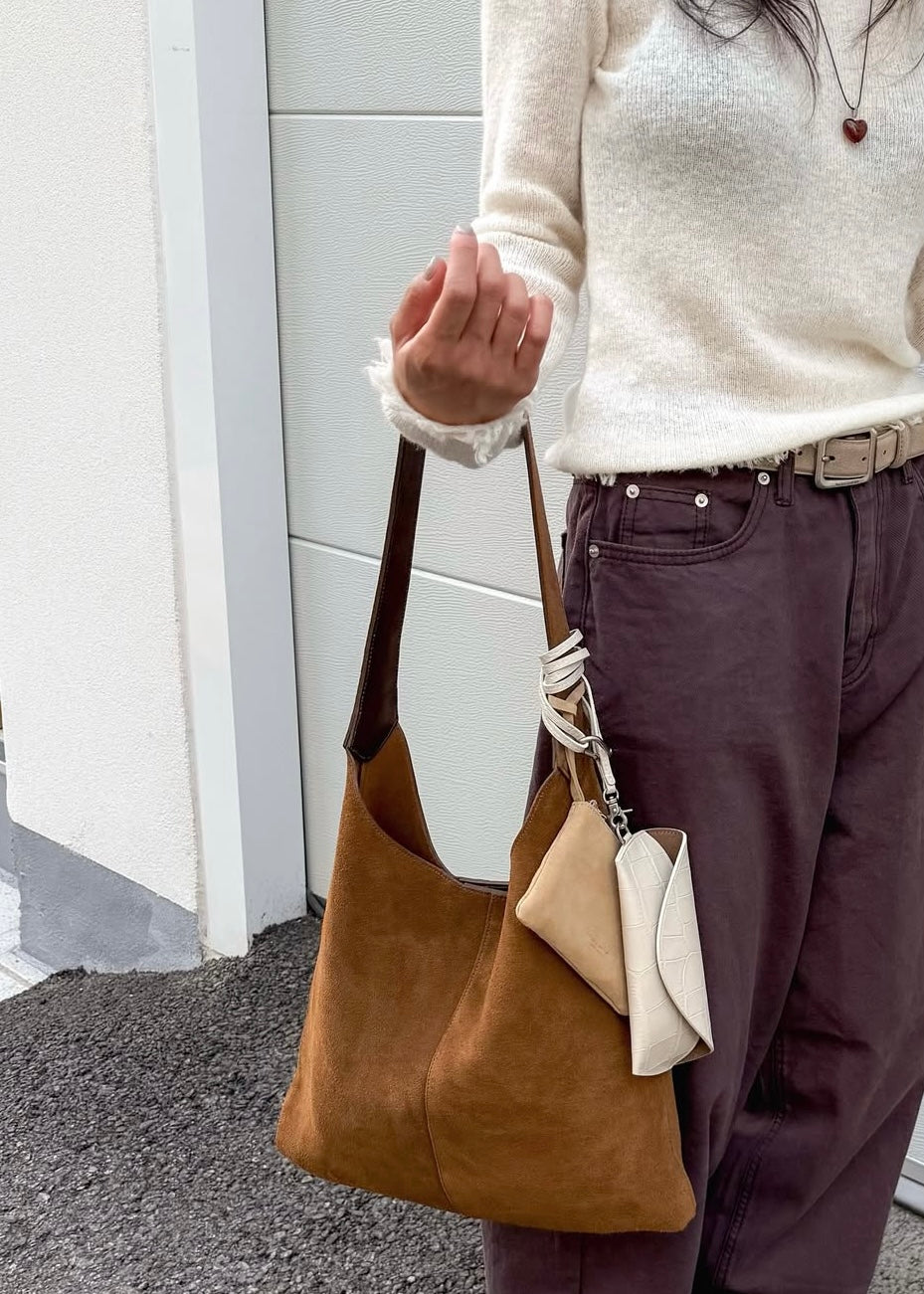 Suede tote bag