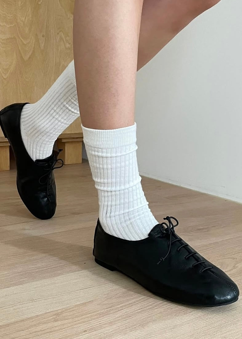 Lace-up ballet shoes