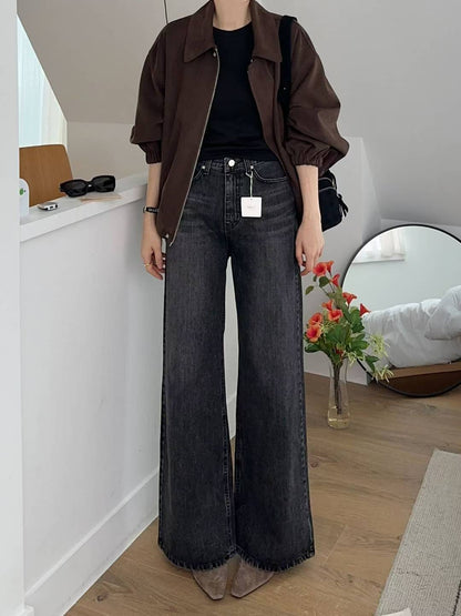 Stone washed dark jeans