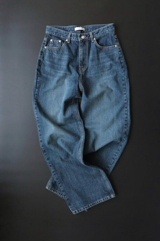 Bamboo pattern straight jeans