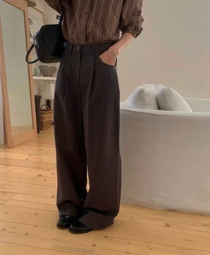 Double pleated loosen chino