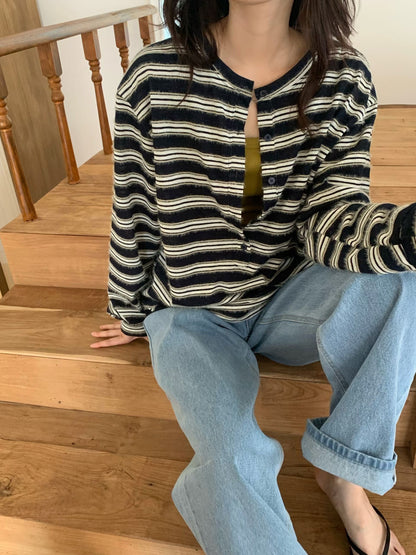 Fluffy stripes henry tee