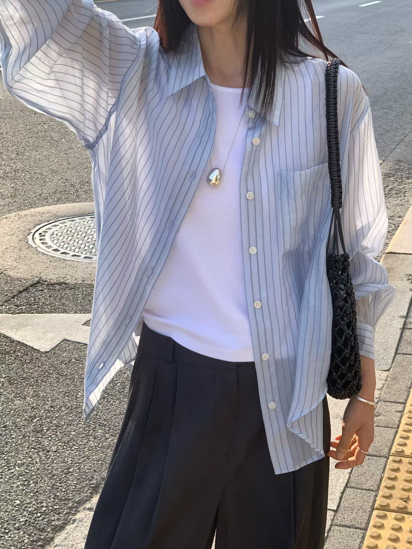 Transparent stripes shirt