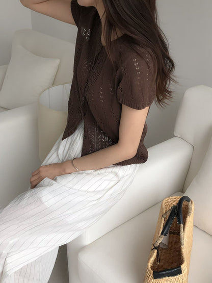 Knit pattern summer cardigan