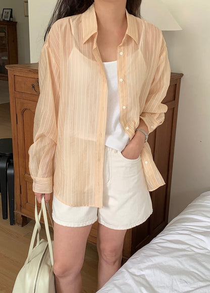 See through stripes shirt