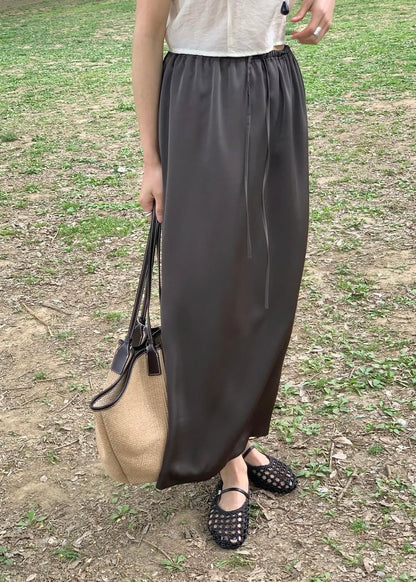 Satin lace-up skirt