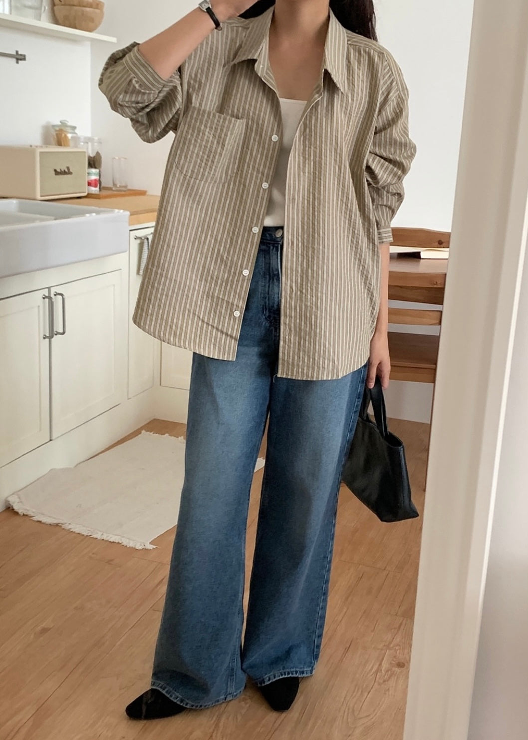 Mono stripes pocket shirt
