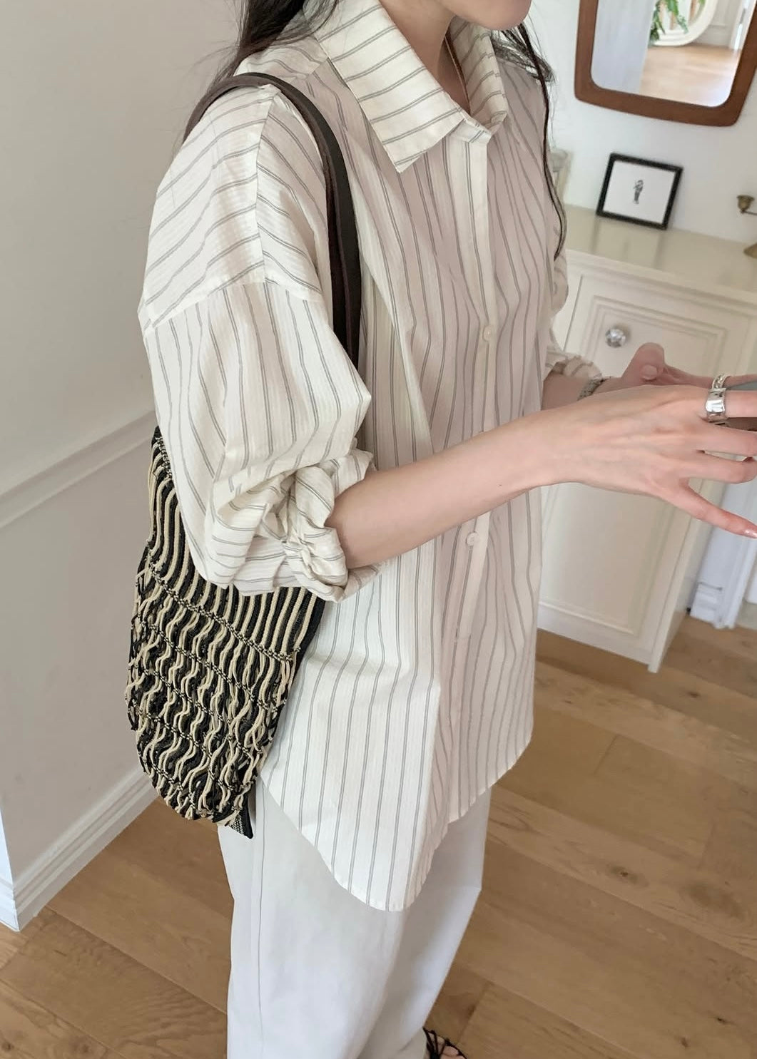 Oversized linen pattern shirt