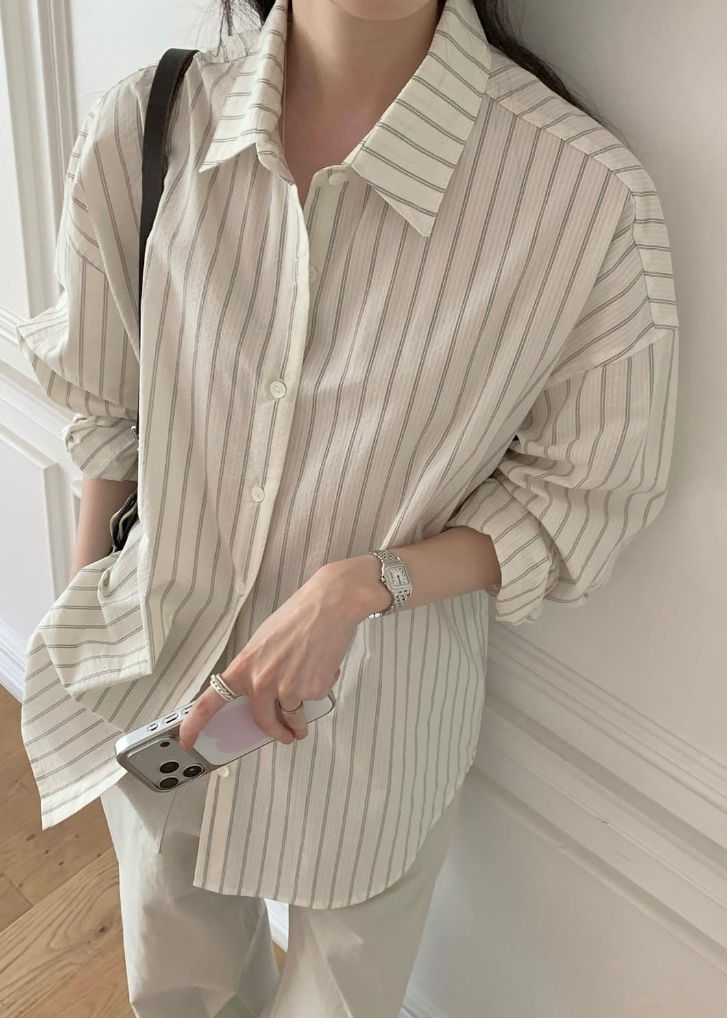 Oversized linen pattern shirt