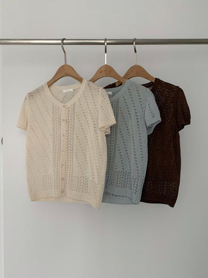 Knit pattern summer cardigan