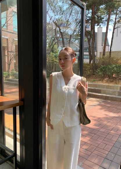 Summer linen waist coat