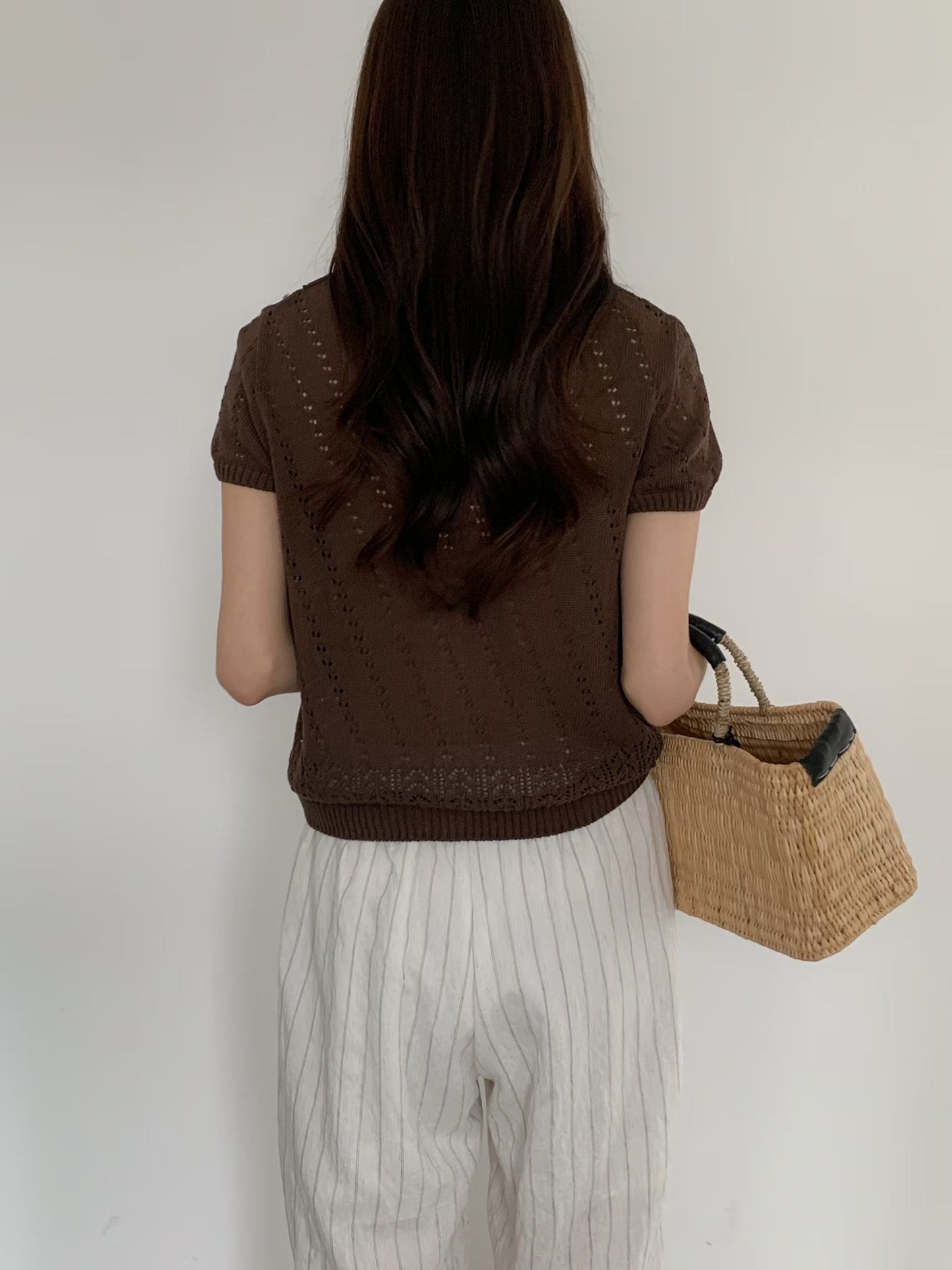 Knit pattern summer cardigan