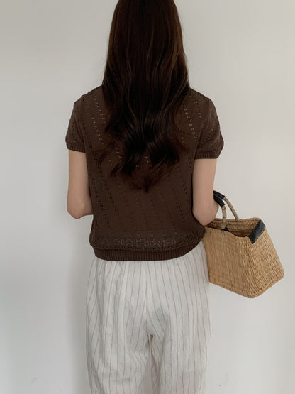 Knit pattern summer cardigan