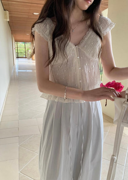 Crepe chiffon open blouse