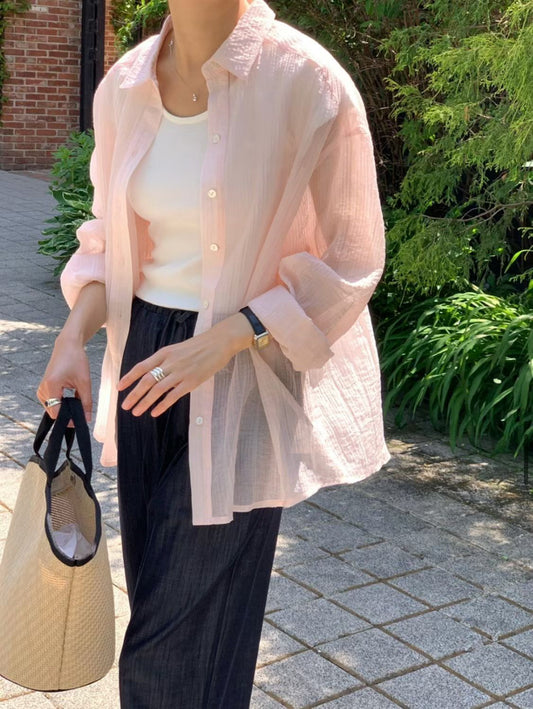 Crepe sunblock shirt