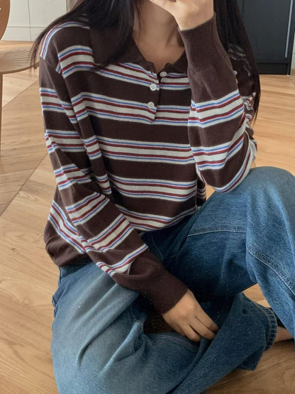 Retro stripes knit polo