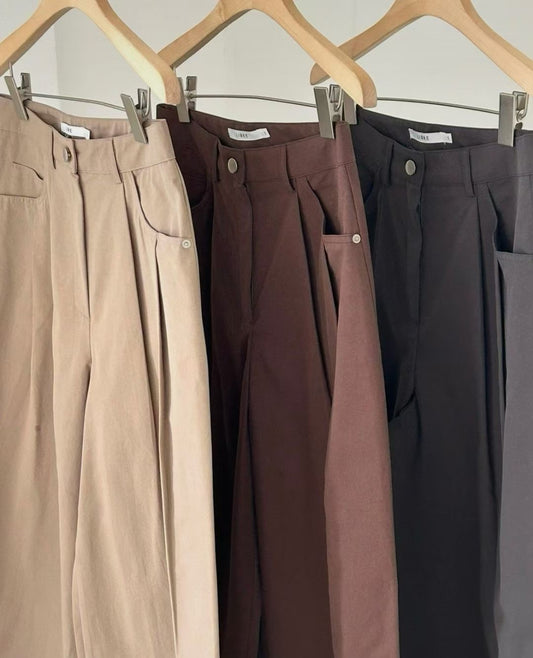 Double pleated loosen chino