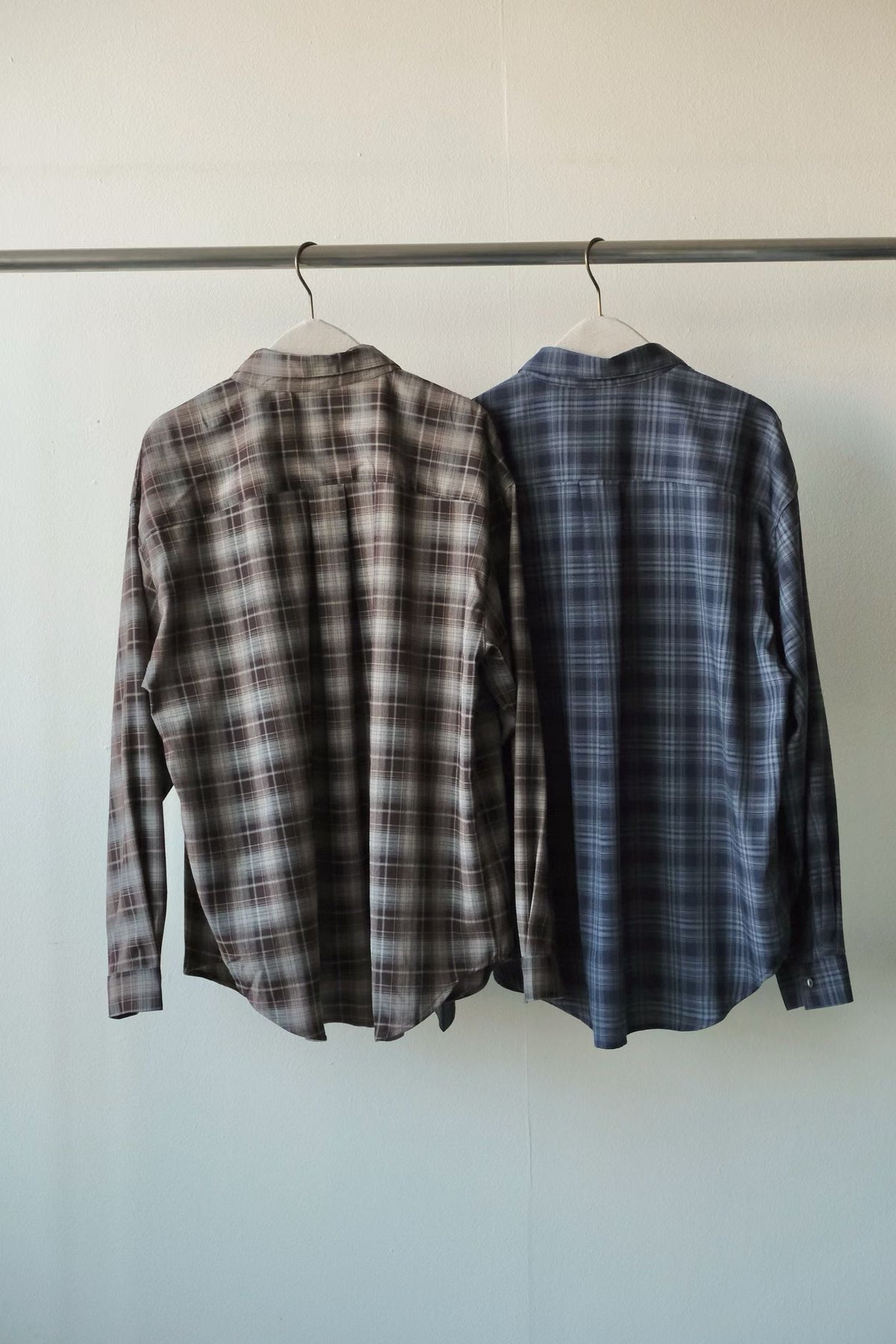 Silky printed checkers shirt
