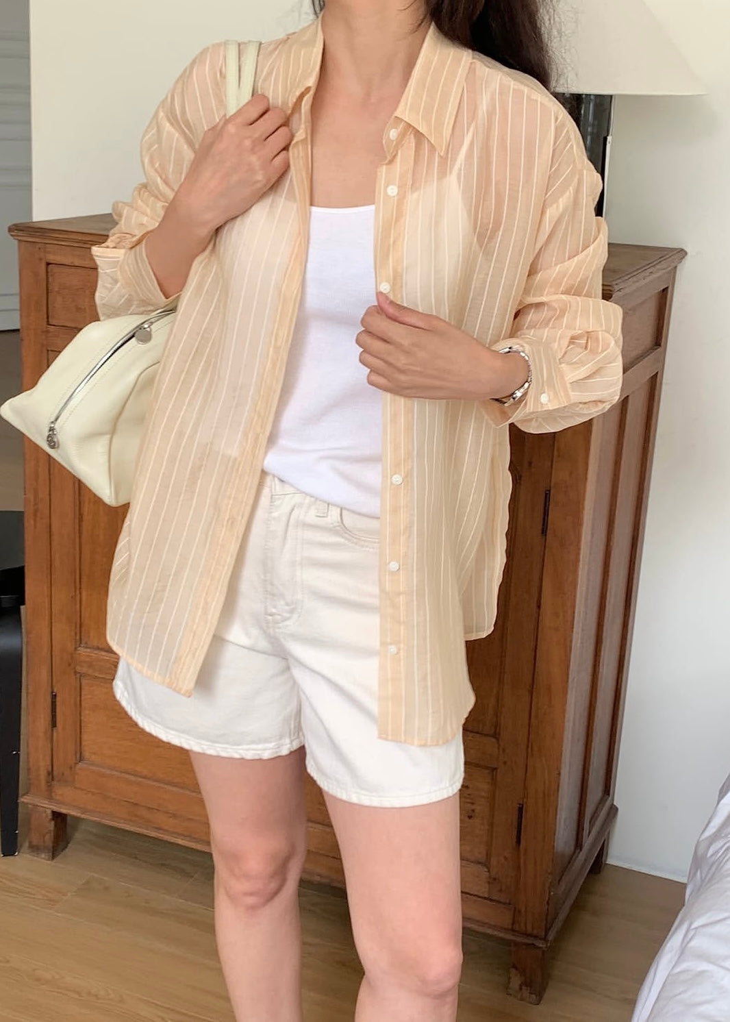See through stripes shirt