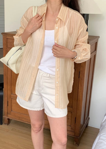 See through stripes shirt
