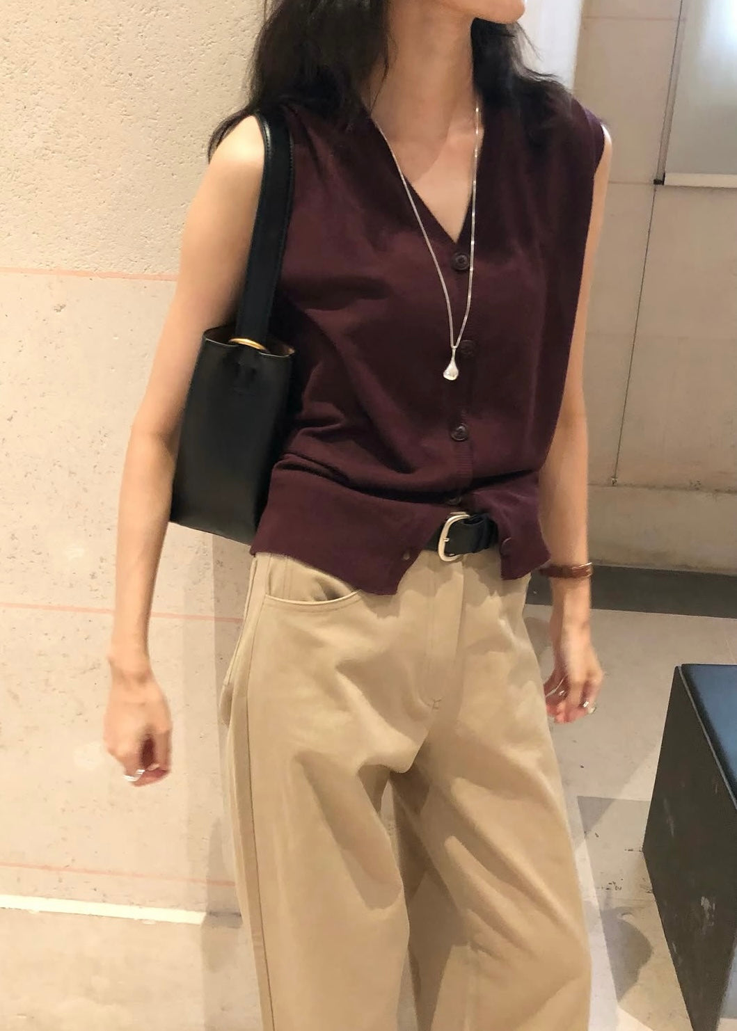 College knit vest