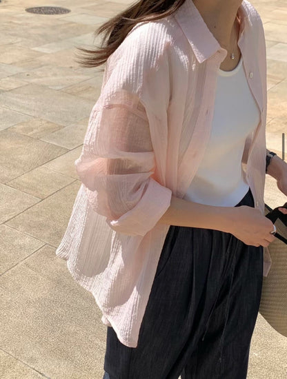 Crepe sunblock shirt