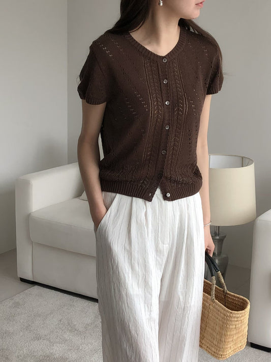 Knit pattern summer cardigan