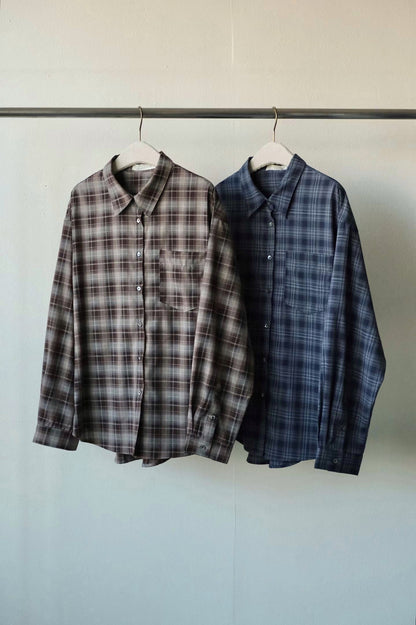Silky printed checkers shirt