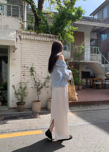 Satin lace-up skirt