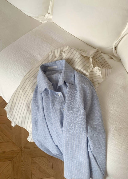 Oversized linen pattern shirt