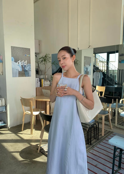 Halter neck flare dress