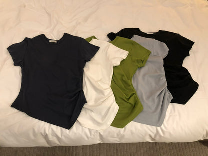 Flag bottom draping tee
