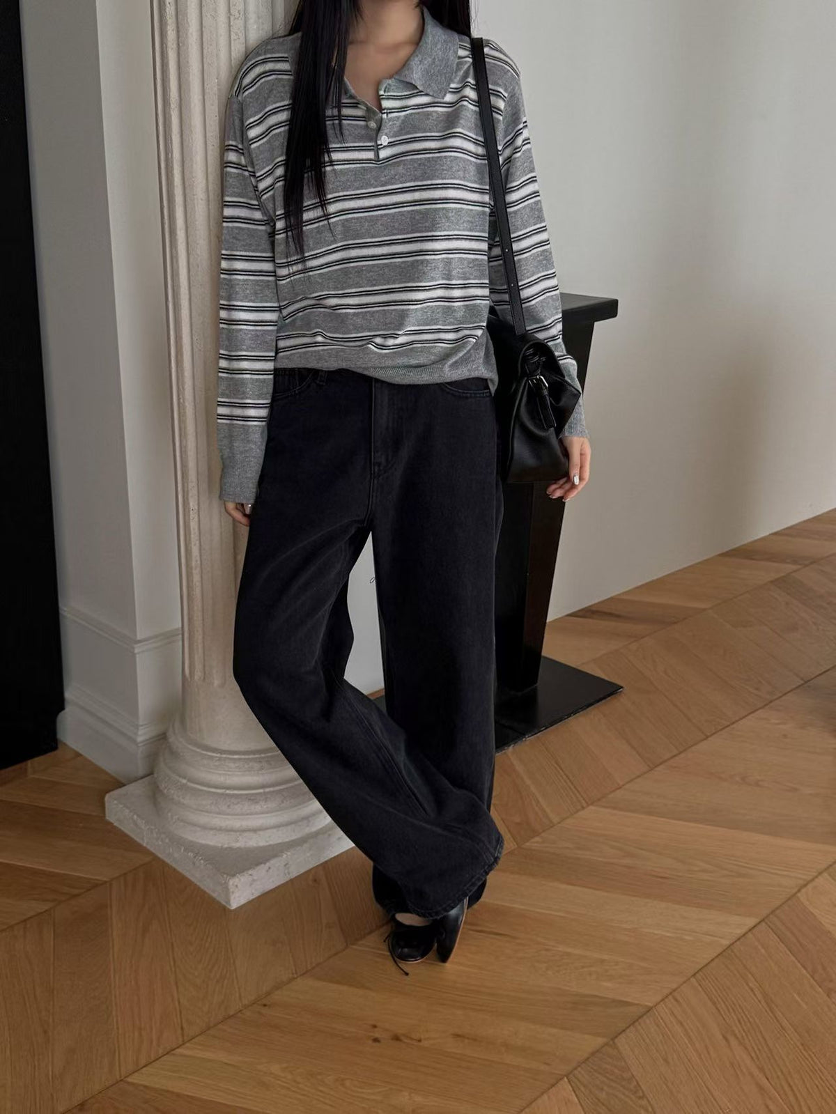 Retro stripes knit polo