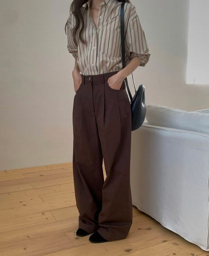 Double pleated loosen chino