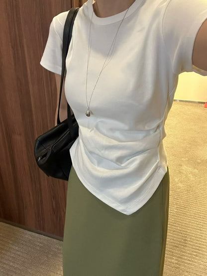 Flag bottom draping tee