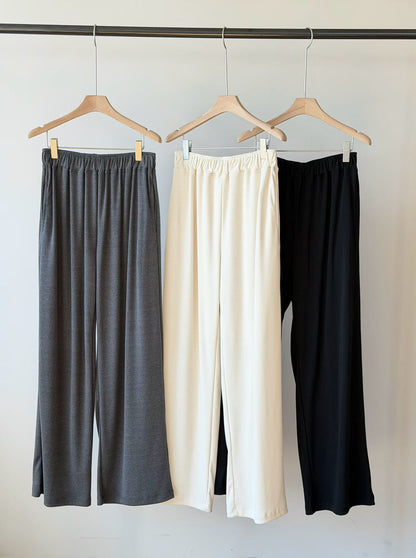 Wide straight drape pants