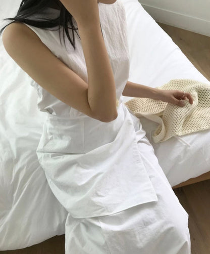 Apron layered sleeveless dress