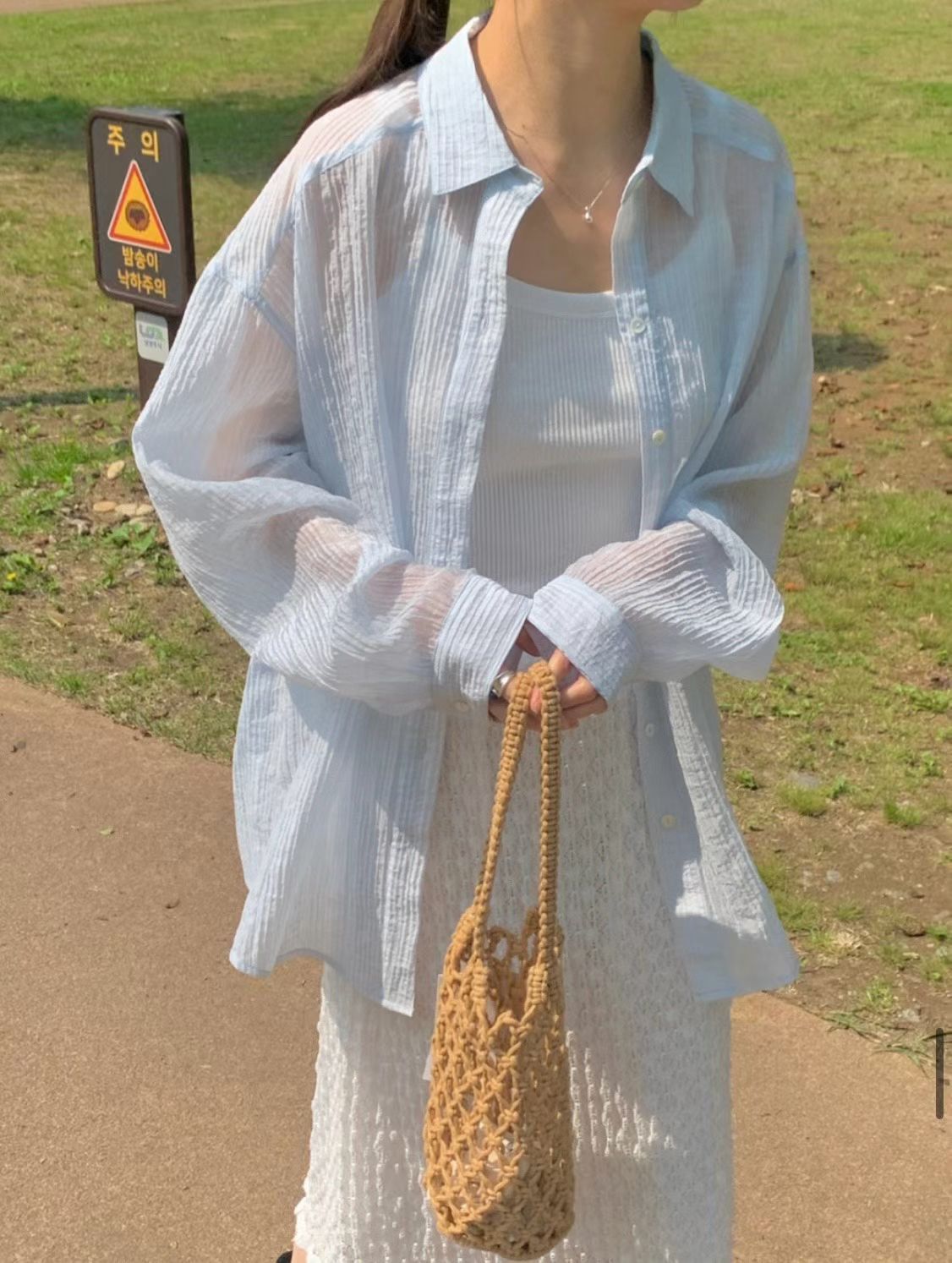 Crepe sunblock shirt