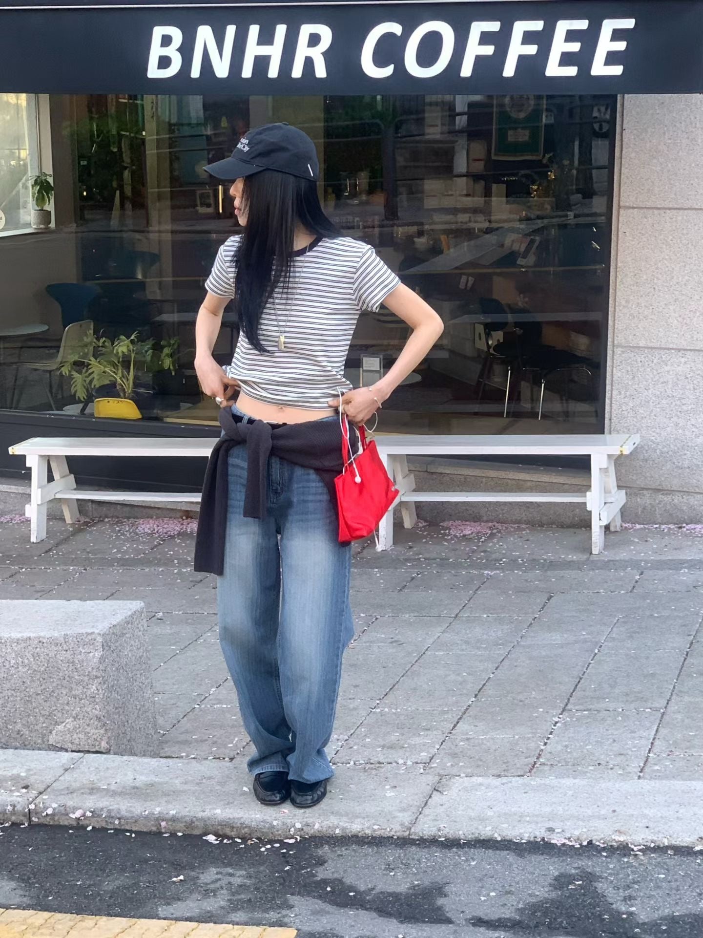 Bamboo pattern jeans