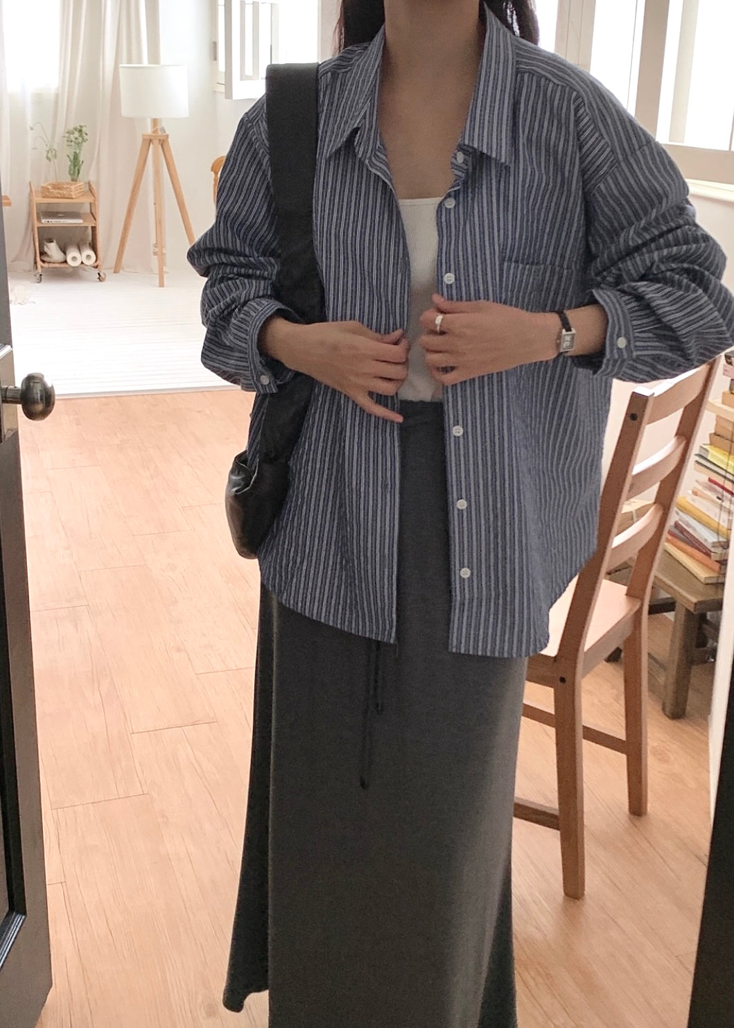 Mono stripes pocket shirt