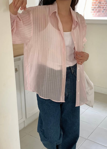 See through stripes shirt