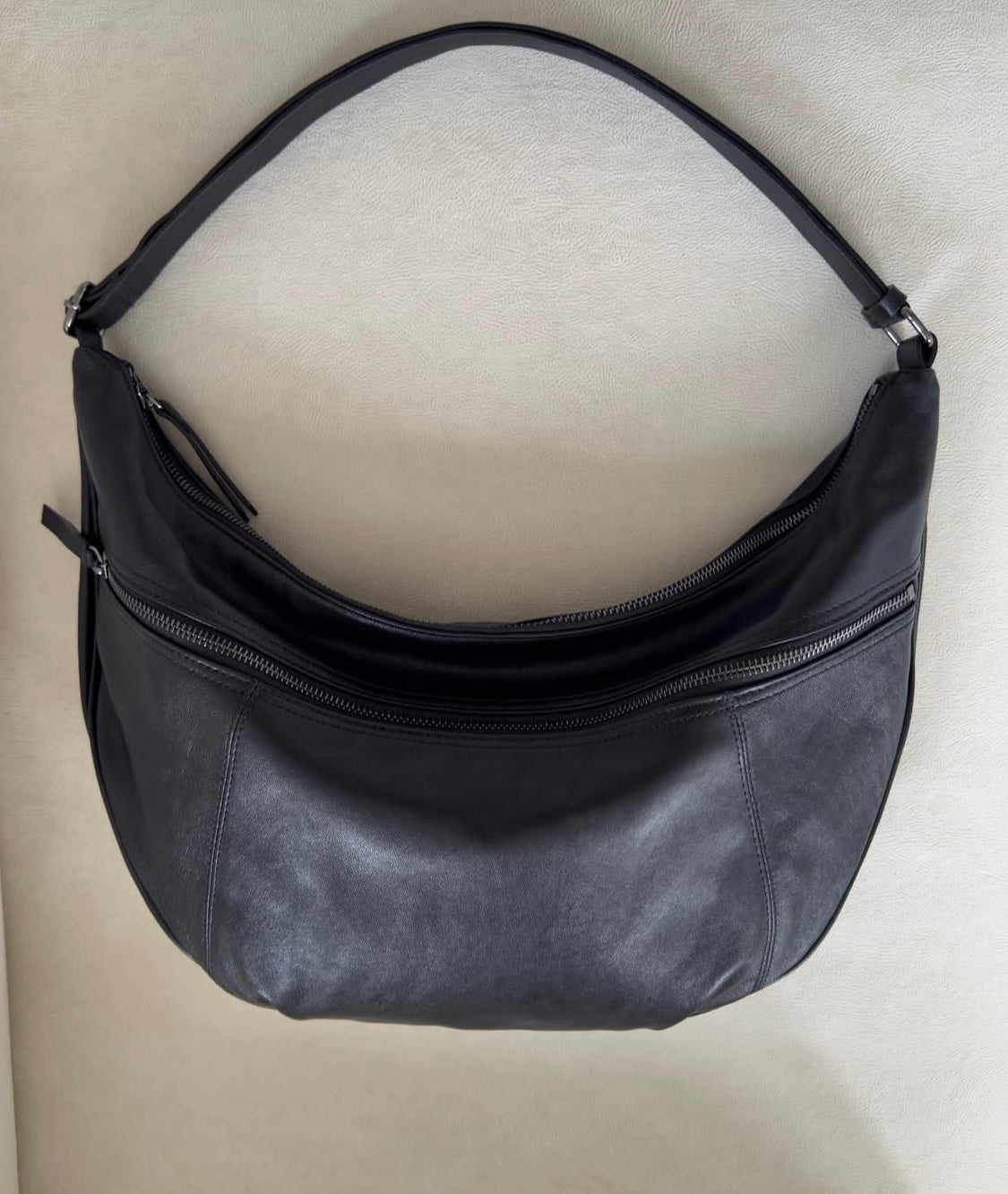 Half moon zip up bag