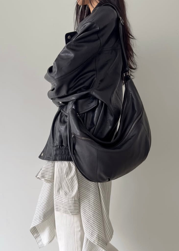 Half moon zip up bag