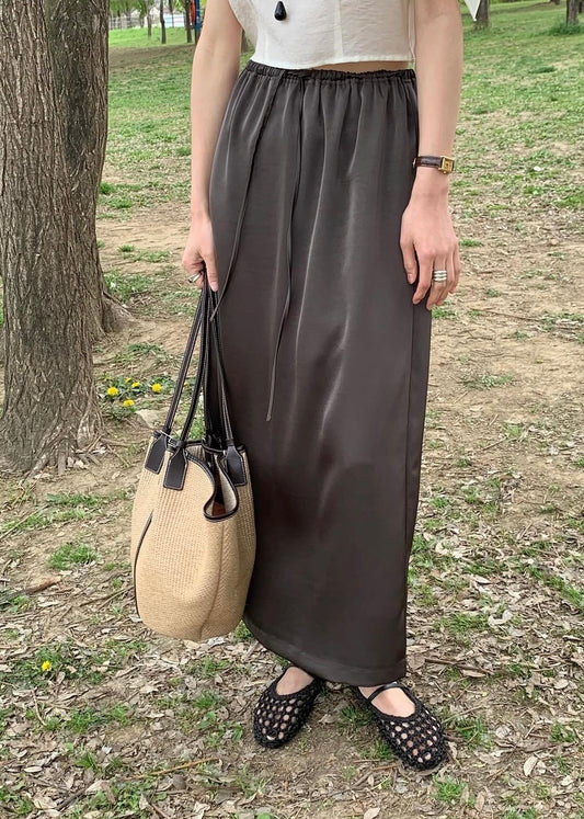 Satin lace-up skirt