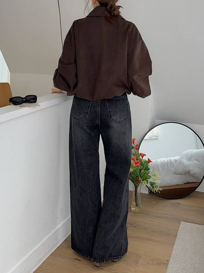 Stone washed dark jeans