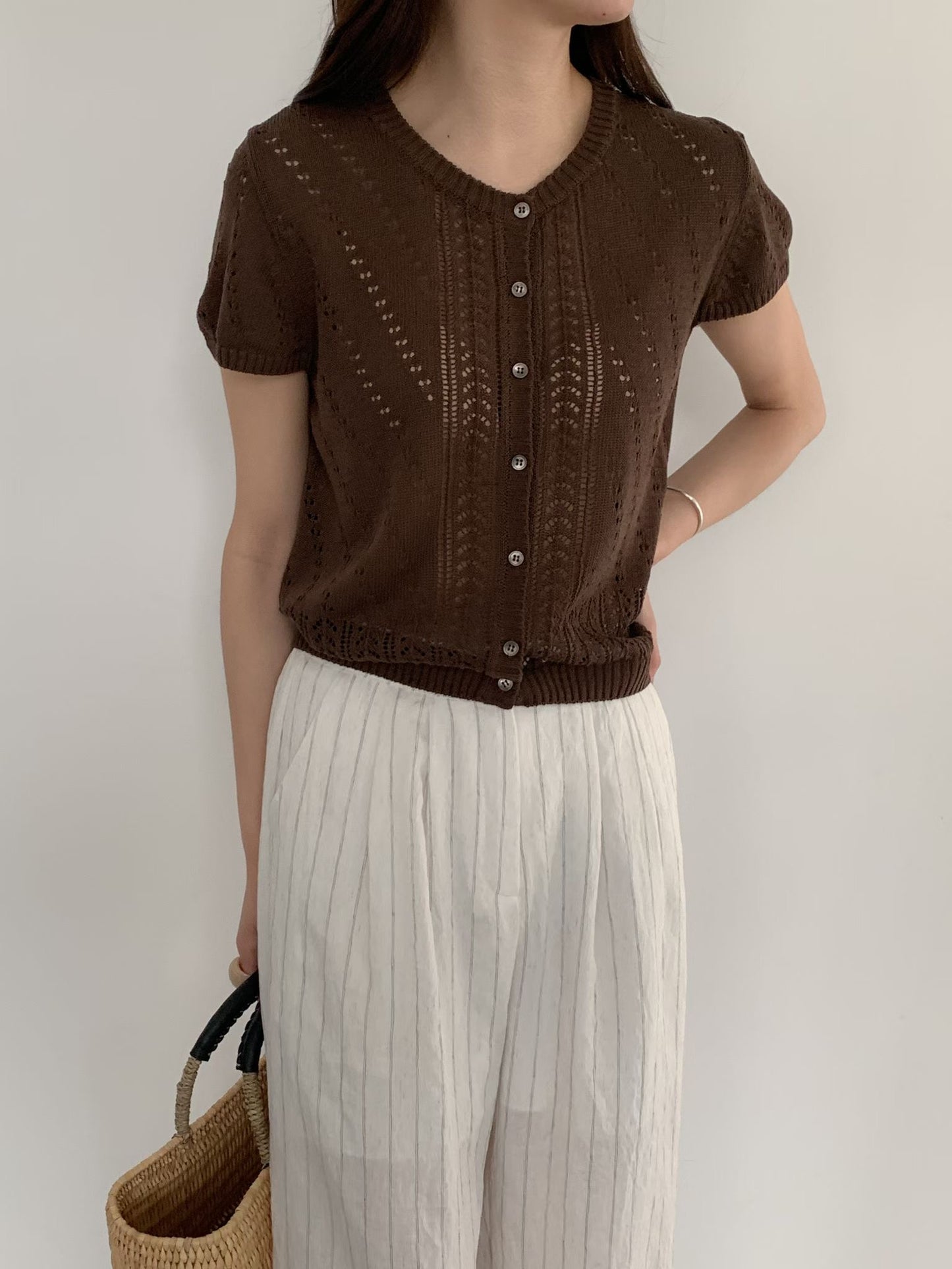 Knit pattern summer cardigan
