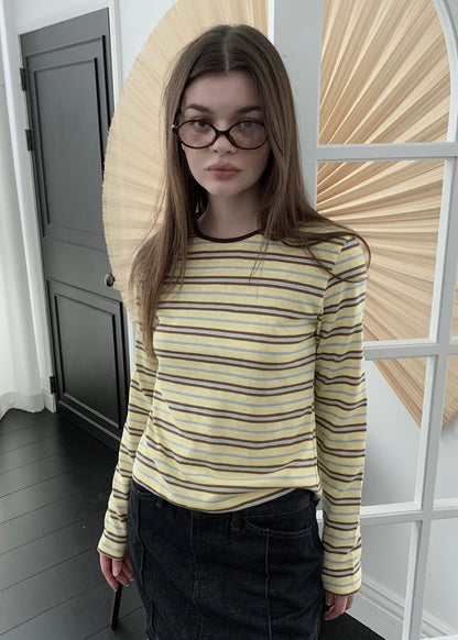 Retro stripes knit tee