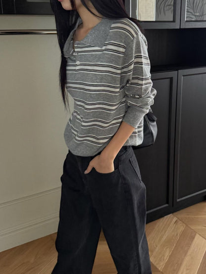 Retro stripes knit polo
