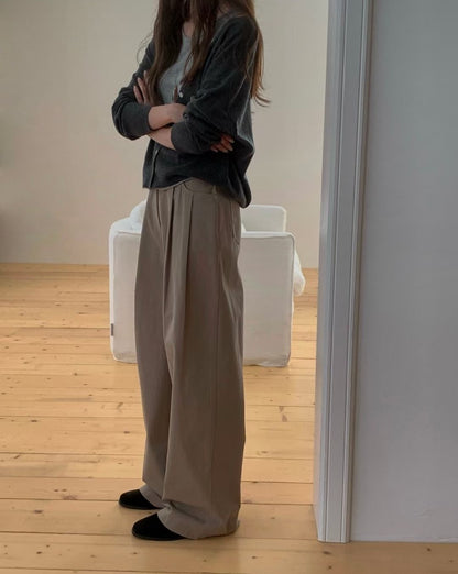 Double pleated loosen chino