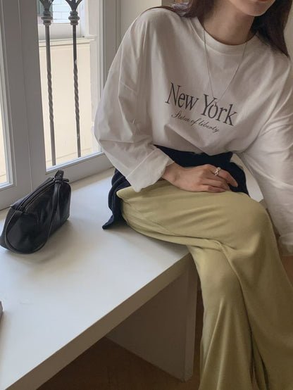 "New York" washed tee